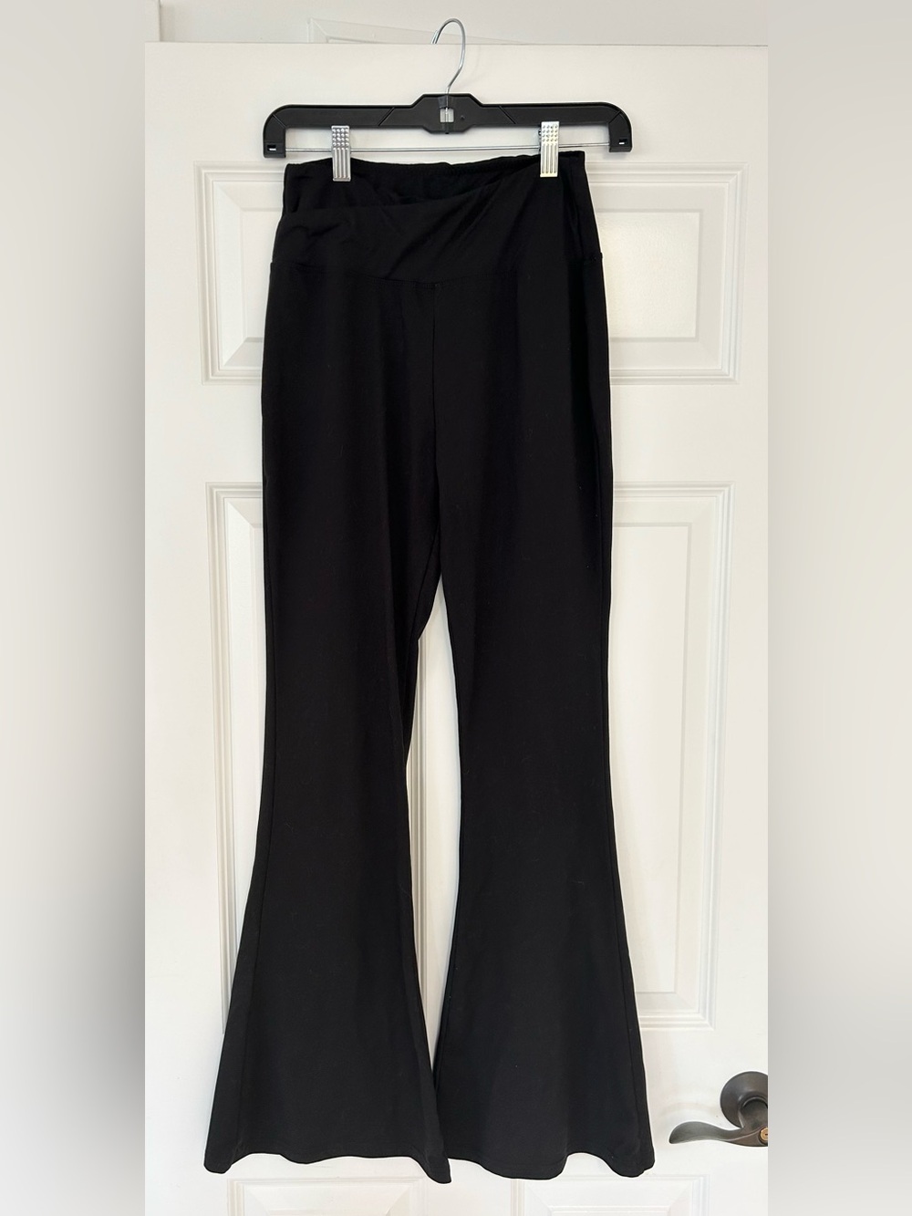 Amazon Black Flared Women's Leggings With Cross Over Waist